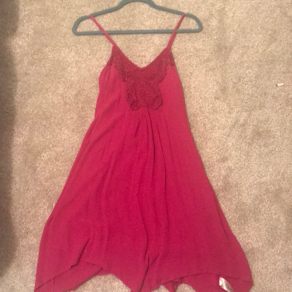 Pink Dress with Lace Detail